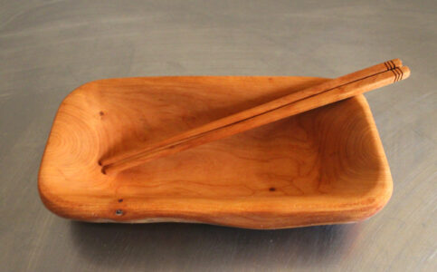 bowl and chopsticks from old cherry tree